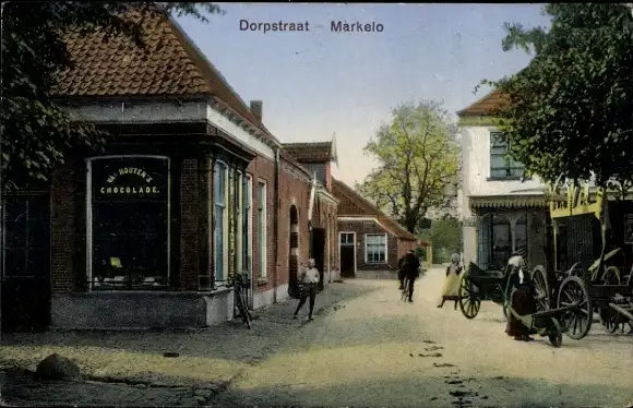 Ak Markelo Overijssel, Dorpstraat, Schokolade