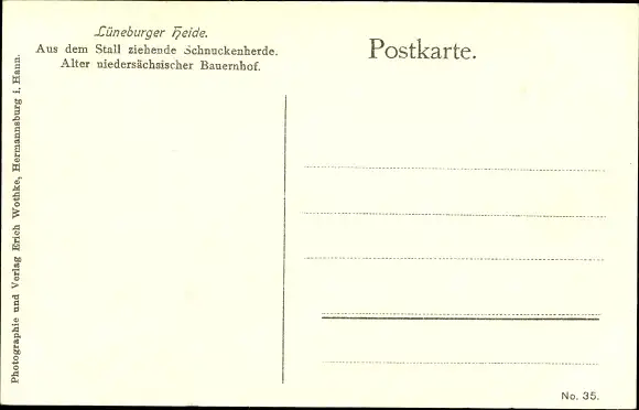 Ak Lüneburger Heide, Bauernhof, Schafherde, Hirte