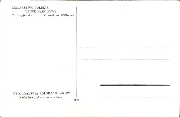 Künstler Ak Stryjenska, Z., Oberek, Tance Narodowe