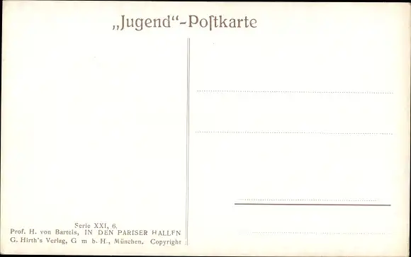 Künstler Ak Bartels, H. von, In den Pariser Hallen, Jugend Postkarte