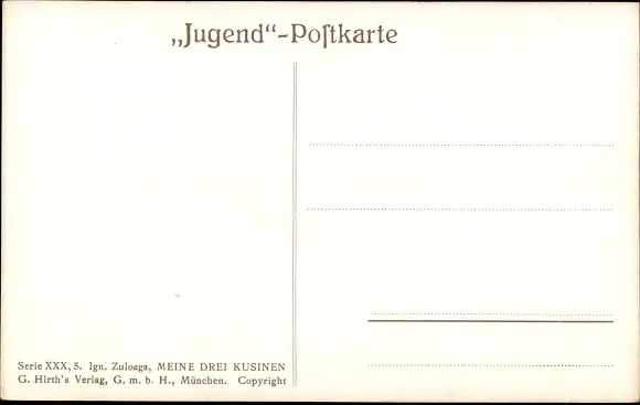 Künstler Ak Zuloaga, Ignacio, Meine drei Kusinen, Frauen in Tracht