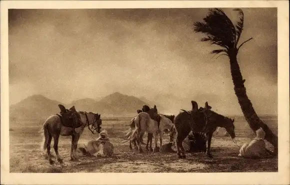 Ak-Szenen und Typen von Algerien, Reiter unter der Böe von Simoun