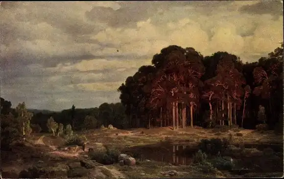 Künstler Ak Lessing, Carl Friedrich, Waldlandschaft