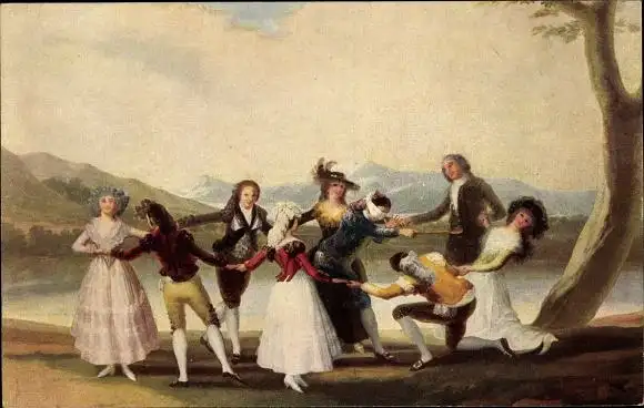 Künstler Ak Goya, Francisco, Blindekuhspiel