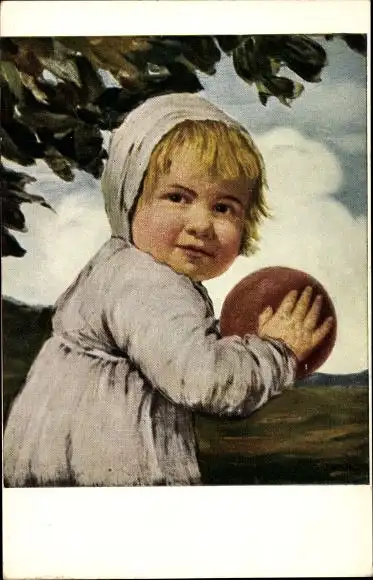 Künstler Ak Von Zumbusch, Ludwig, Kind mit Ball