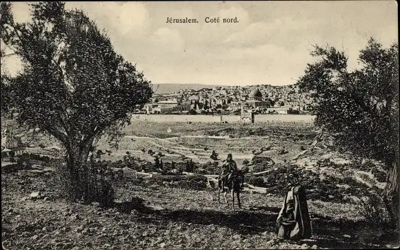 Ak Jerusalem Israel, Durchblick zum Ort