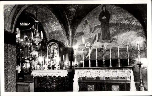 Ak Jerusalem Israel, Blick in die Kapelle, Altar
