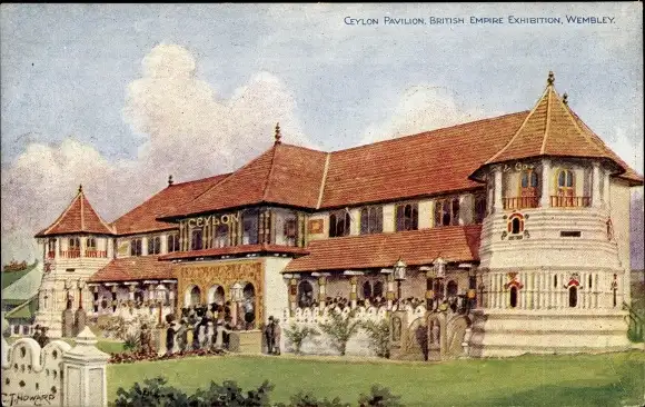 Ak Wembley London England, British Empire Exhibition, Ceylon Pavilion