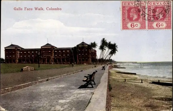 Ak Colombo Ceylon Sri Lanka, Galle-Face-Walk