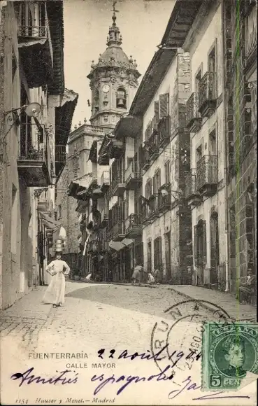 Ak Fuenterrabía Fuenterrabía Baskenland, Calle Mayor