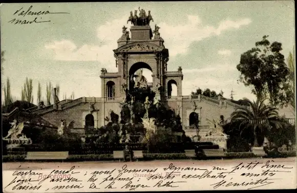 Ak Barcelona Katalonien, Cascada del Parque