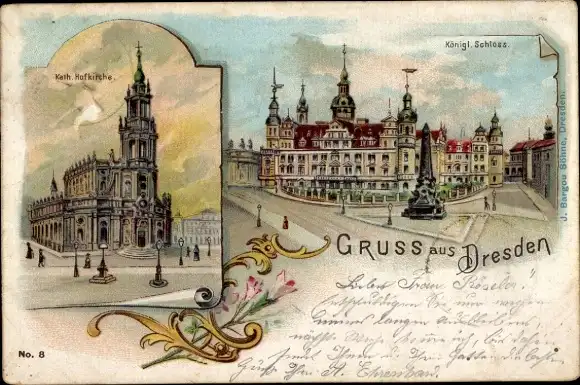 Ak Dresden Altstadt, Königliches Schloss, Katholische Hofkirche