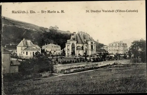 Ak Markirch Haut Rhin Lothringen Elsass, St. Diedler Vorstadt, Villen Colonie