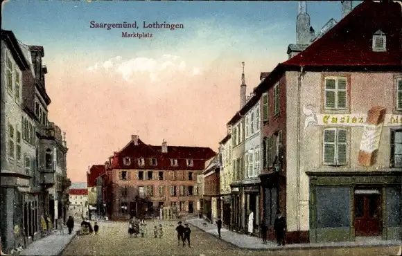 Ak Saargemünd Sarreguemines Lothringen Moselle, Marktplatz