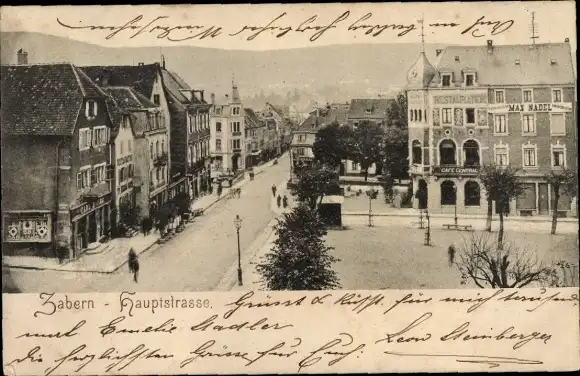 Ak Saverne Zabern Elsass Bas Rhin, Hauptstraße, Restaurant