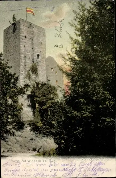 Ak Bühl in Baden Schwarzwald, Burg Alt Windeck, Ruine