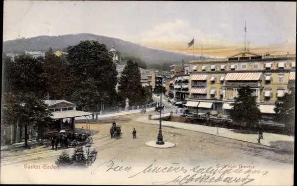 Ak Baden Baden am Schwarzwald, Blick vom Theater