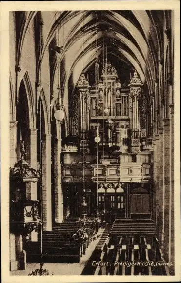 Ak Erfurt in Thüringen, Predigerkirche, Inneres