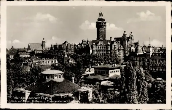 Ak Leipzig in Sachsen, Neues Rathaus, Thomaskirche