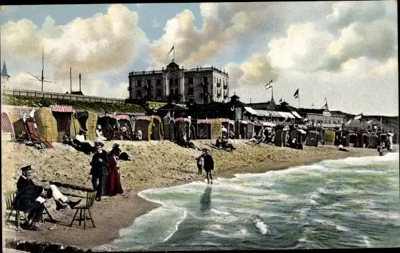 Ak Westerland auf Sylt, Strand, Haus Miramar