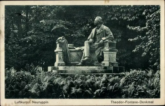 Ak Neuruppin in Brandenburg, Theodor-Fontane-Denkmal