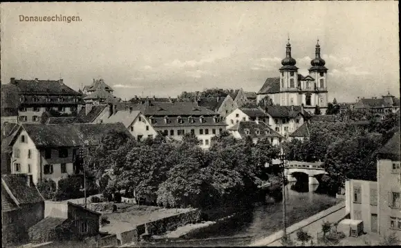 Ak Donaueschingen im Schwarzwald, Brücke, Teilansicht