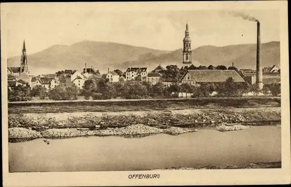 Ak Offenburg in Baden Schwarzwald, Teilansicht