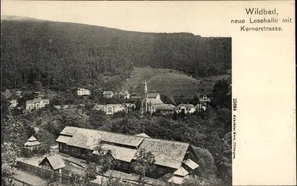 Ak Bad Wildbad im Schwarzwald, neue Lesehalle, Kernerstraße