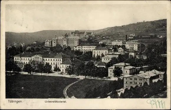 Ak Tübingen am Neckar, Universitätsviertel, Panorama