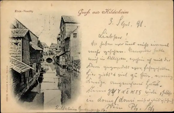 Ak Hildesheim in Niedersachsen, Klein-Venedig