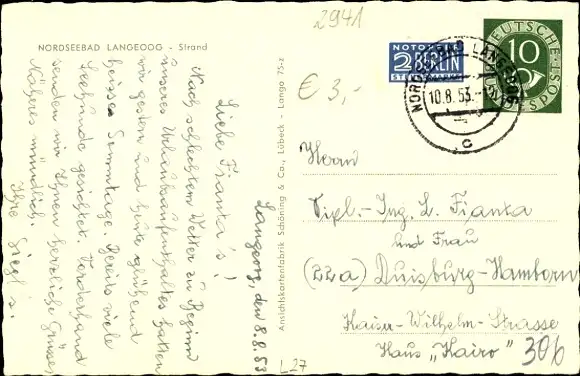 Ak Nordseebad Langeoog Ostfriesland, Strand