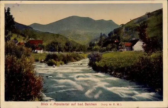 Ak Münstertal im Schwarzwald, Blick zum Badischen Belchen