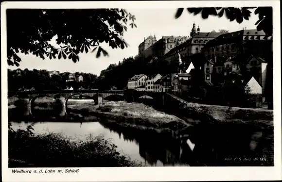 Ak Weilburg an der Lahn Hessen, Teilansicht, Schloss