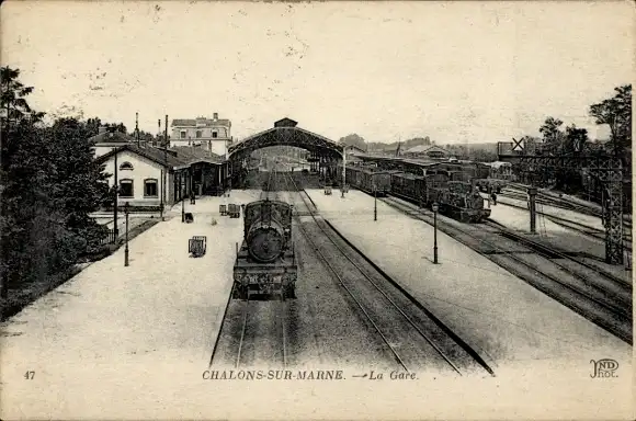 Ak Châlons-sur-Marne, Bahnhof