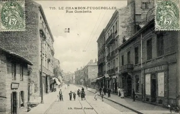 Ak Le Chambon-Feugerolles Loire, Rue Gambetta