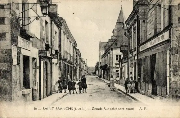 Ak Saint Branchs Indre et Loire, Grande Rue, Restaurant