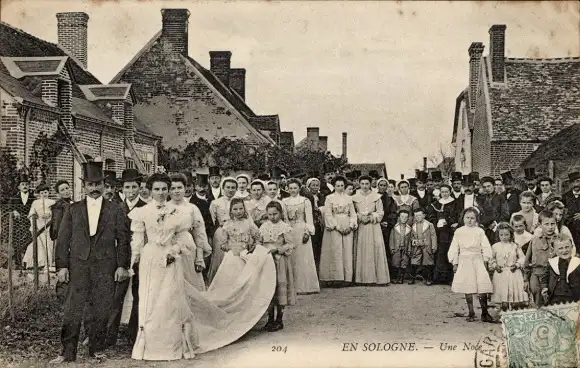 Ak in Sologne Loiret, eine Hochzeit