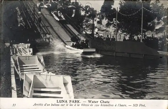 Ak Paris XVI. Passy, Luna Park, Wasserrutsche