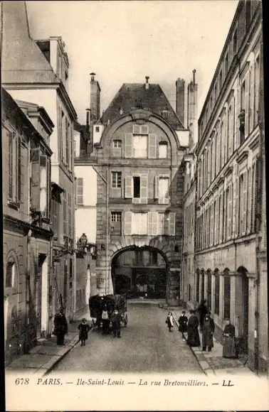 Ak Paris IV Île Saint-Louis, Rue de Bretonvilliers