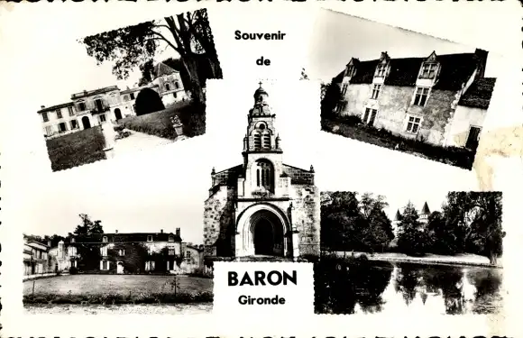 Ak Baron Gironde, Teilansichten, Kirche