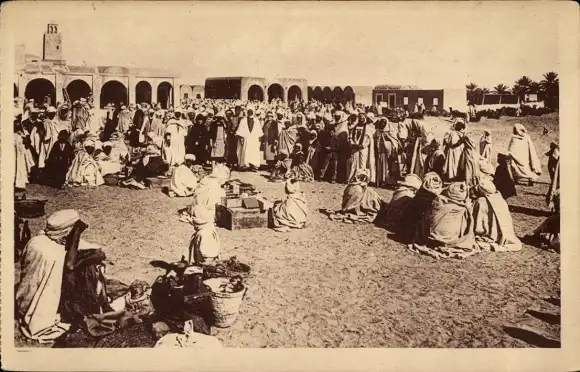 Ak El Oued Algerien, Marktplatz