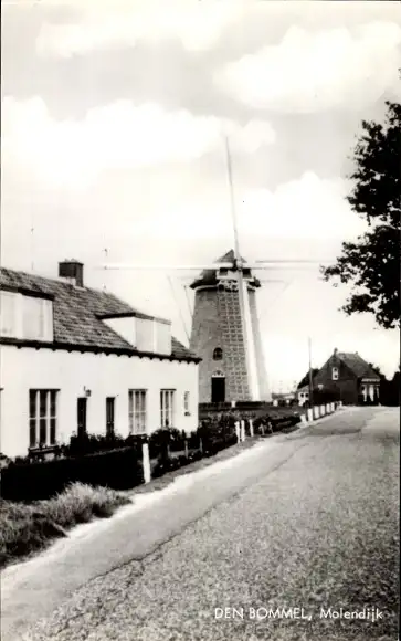 Ak Den Bommel Südholland, Molendijk, Windmühle