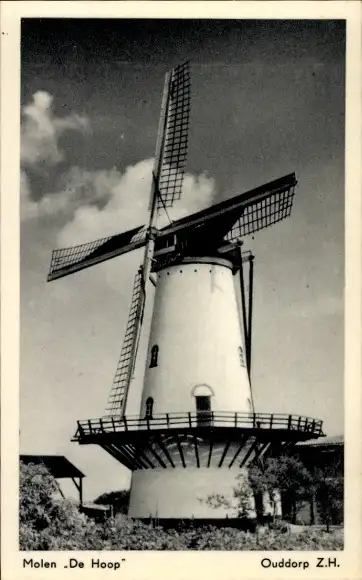 Ak Ouddorp Südholland, Windmühle De Hoop