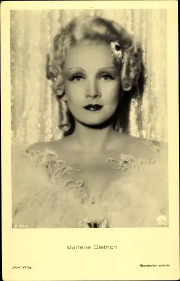 Ak Schauspielerin Marlene Dietrich, Portrait, Ross Verlag Nr. 8523/1