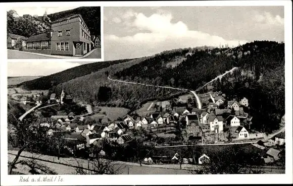 Ak Rod an der Weil Weilrod im Taunus, Totalansicht, Gasthaus zum Weiltal