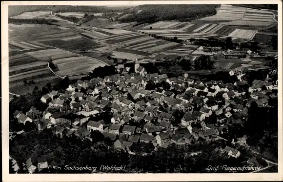 Ak Sachsenberg Lichtenfels Hessen, Panorama, Fliegeraufnahme