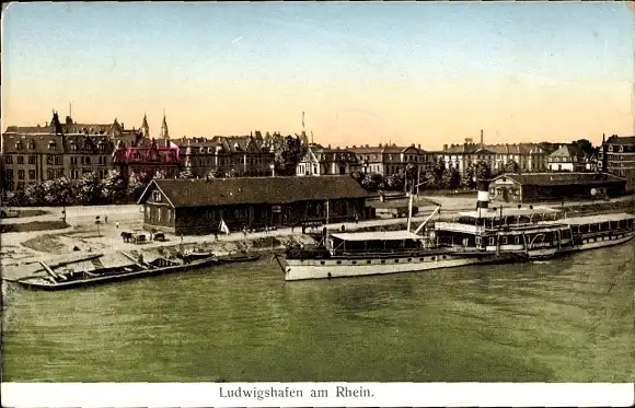 Ak Ludwigshafen am Rhein, Teilansicht, Schiff