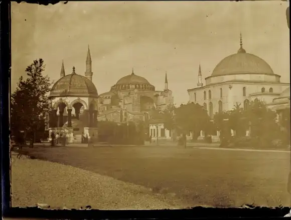 Foto Konstantinopel Istanbul Türkei, Deutscher Brunnen, Moschee