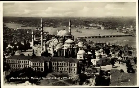 Ak Konstantinopel Istanbul Türkei, Moschee Suleymanie, Corne d'Or