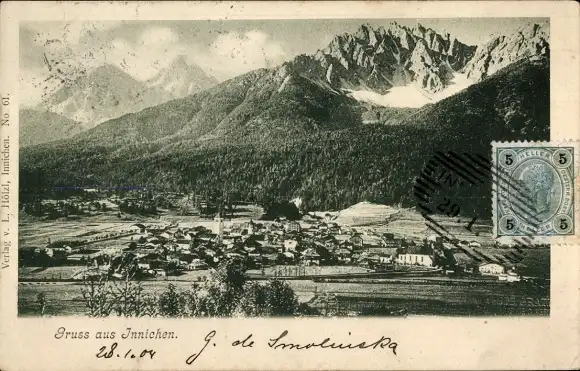 Ak Innichen San Candido Südtirol, Panorama, Bergspitze